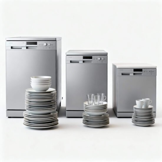 ზომა და ტევადობა ჭურჭლის მანაქანის